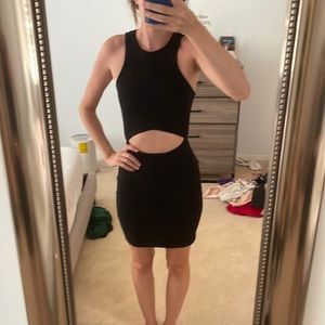 Fitted lbd (little black dress) with cutout